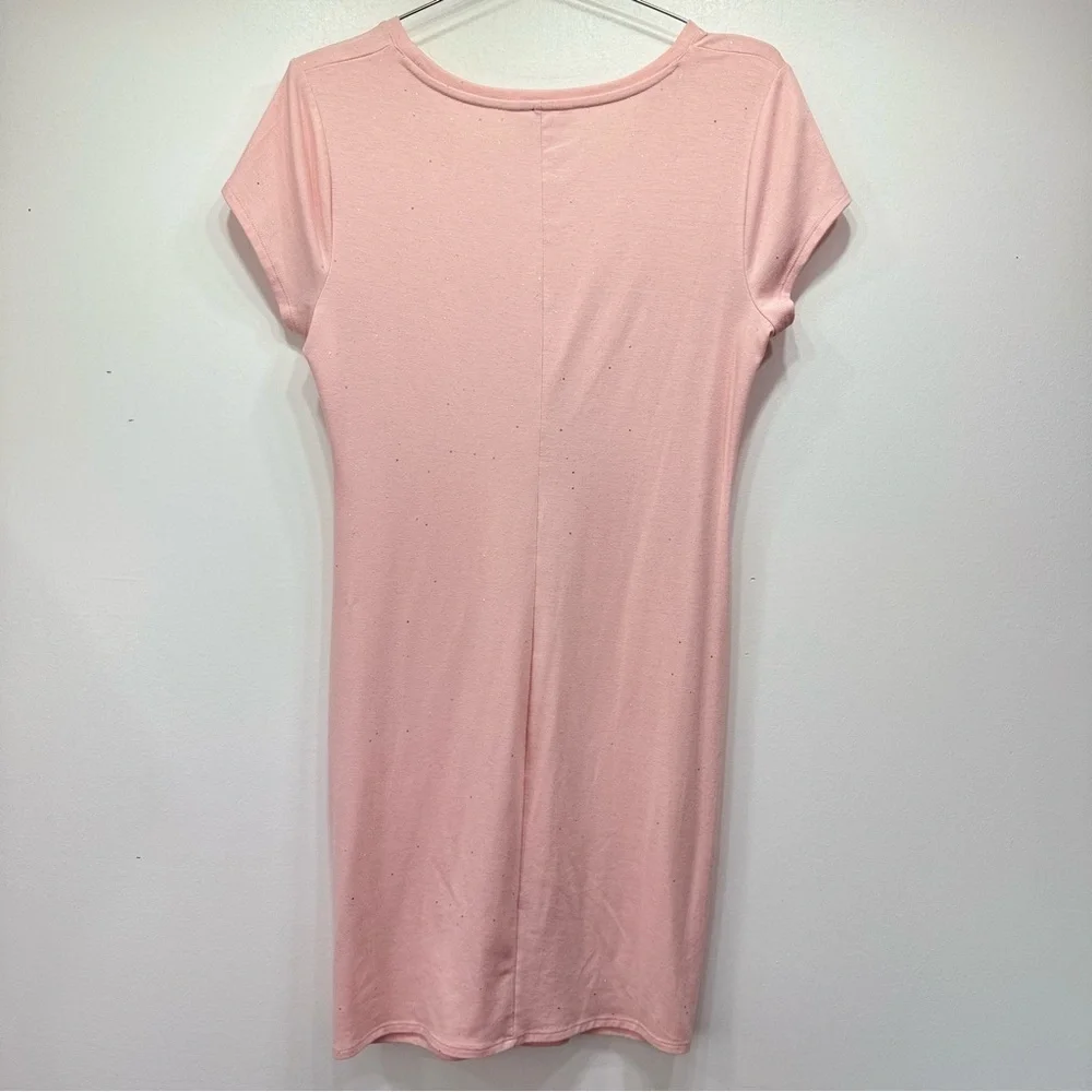 Juicy Couture Pale Pink Glitter Sparkle Knot Front Sheath Dress Size Medium